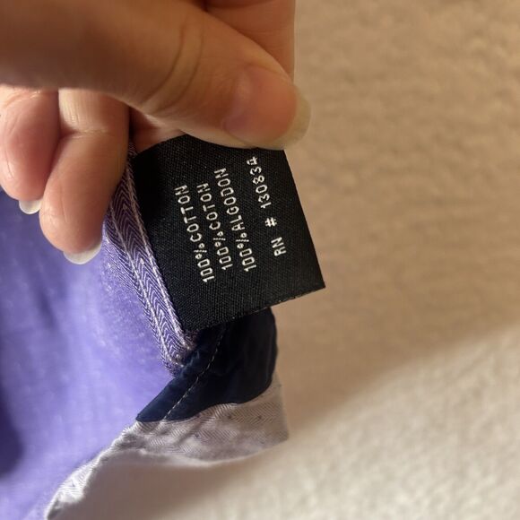 Levinas 16/16.5 35/36 Men’s Dress Shirt Button Up Long Sleeve Office Lgt Purple - Picture 9 of 11